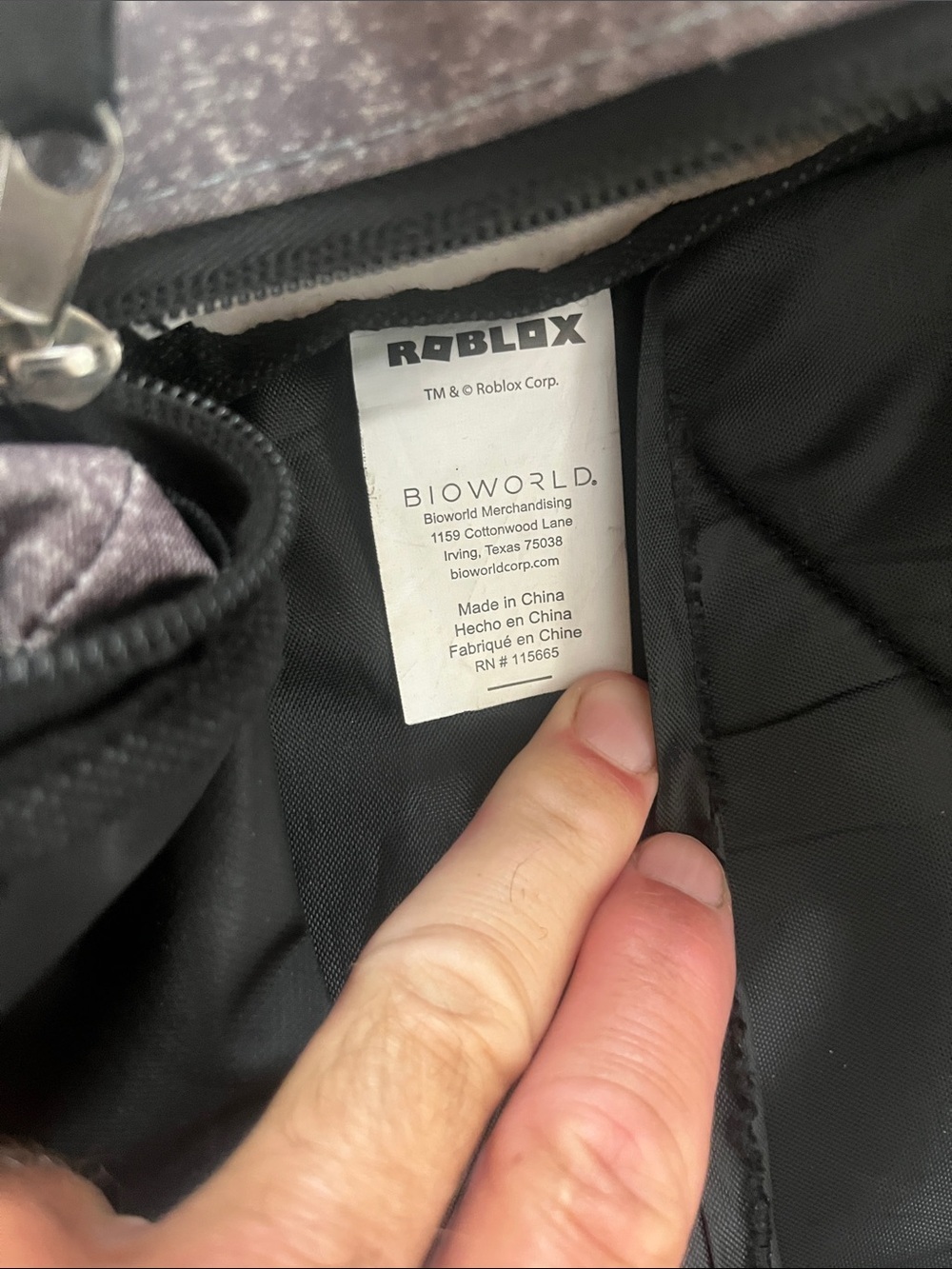 Roblox Bioworld Kids Backpack Black Purple School Bag Gaming Adjustable Straps - Picture 4 of 6
